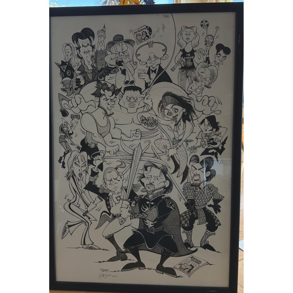Jeff York Signed Print 66/100 Pristine 2003 Film Blockbusters Caricature